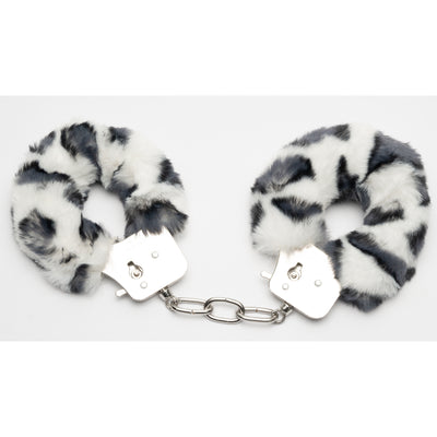 Poison Rose Fluffy Handcuffs - Leopard (White)-Unclassified-Poison Rose-Danish Blue Adult Centres