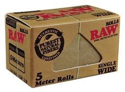 RAW Classic Natural Unrefined Rolling Paper Rolls - 5 Meter Roll - Single Wide Size-Smoking Products - Smoking Accessories-RAW-Danish Blue Adult Centres
