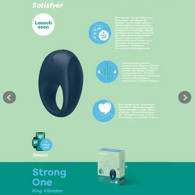Satisfyer Strong One-Adult Toys - Cock Rings - Vibrating-Satisfyer-Danish Blue Adult Centres