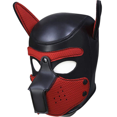 Neoprene Puppy Hood - Red-Bondage & Fetish - Mask, Hood, Blindfolds-Daytona-Danish Blue Adult Centres