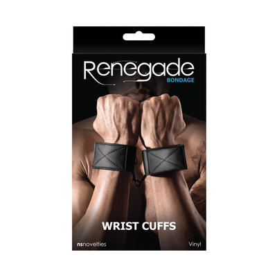 Renegade Bondage Wrist Cuffs (Black)-Bondage & Fetish - Cuffs & Restraints-Renegade-Danish Blue Adult Centres