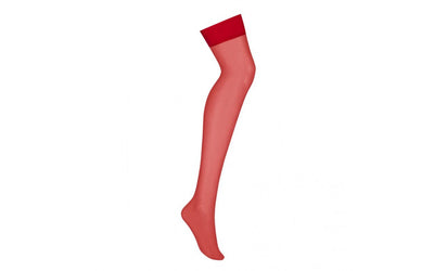 Obsessive S800 Sheer Stockings Red S/M