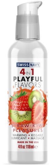 Swiss Navy Playful 4 in 1 118ml Strawberry Kiwi-Lubricants & Essentials - Lube - Flavours-Swiss Navy-Danish Blue Adult Centres