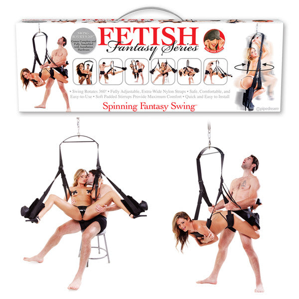 Pipedream Fetish Fantasy Spinning Swing (Black)-Furniture - Swings-Pipedream-Danish Blue Adult Centres