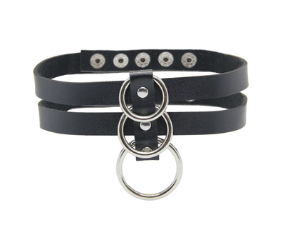 CHO004 Love in Leather O-Ring Choker O/S (Black)-Clothing - Accessories-Love In Leather-Danish Blue Adult Centres