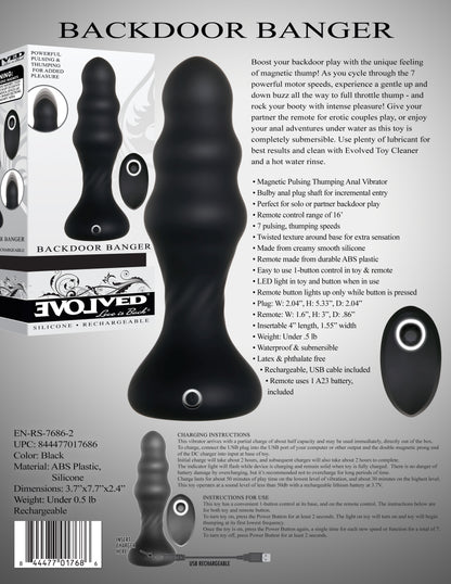Evolved Backdoor Banger-Adult Toys - Anal - Prostate Stimulators-Evolved-Danish Blue Adult Centres