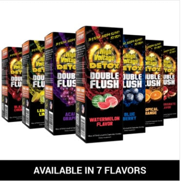 High Voltage Detox Double Flush 16oz (473ml) Liquid & Capsules Combo-Lifestyle - Detox-High Voltage-Danish Blue Adult Centres