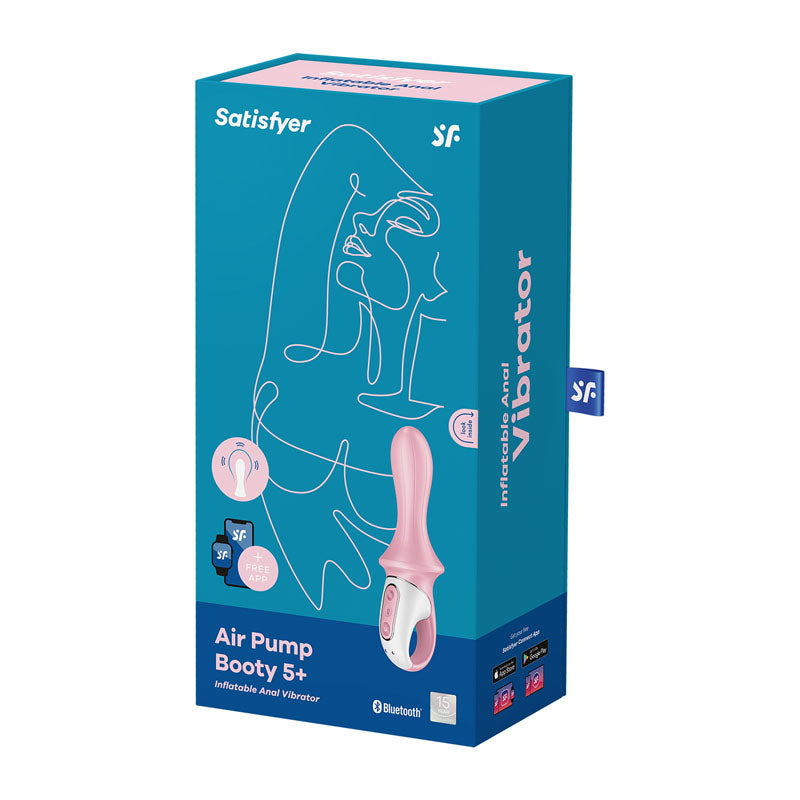 Satisfyer Air Pump Booty 5 - Inflatable Anal Vibrator with App Control - Pink-Adult Toys - Anal - Prostate Stimulators-Satisfyer-Danish Blue Adult Centres