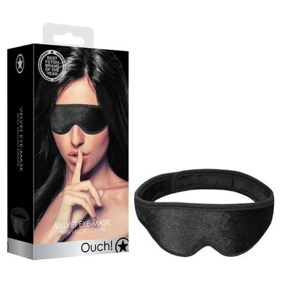 Ouch Velvet Eye-Mask With Velcro Straps-Unclassified-Ouch-Danish Blue Adult Centres