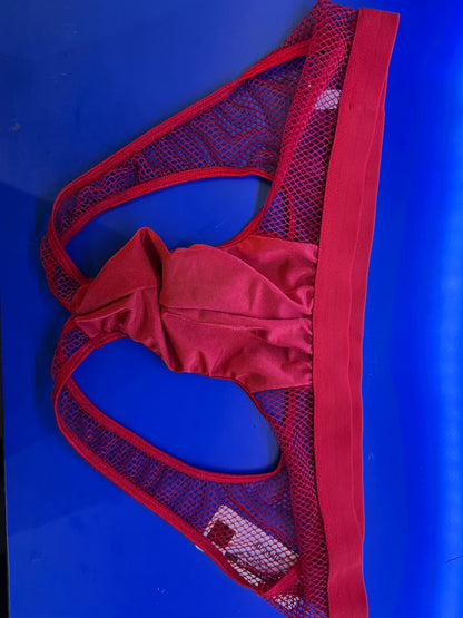 Men's Mesh Bumless Brief-Clothing - Underwear & Panties - Mens Room in Front-Poison Rose-Danish Blue Adult Centres