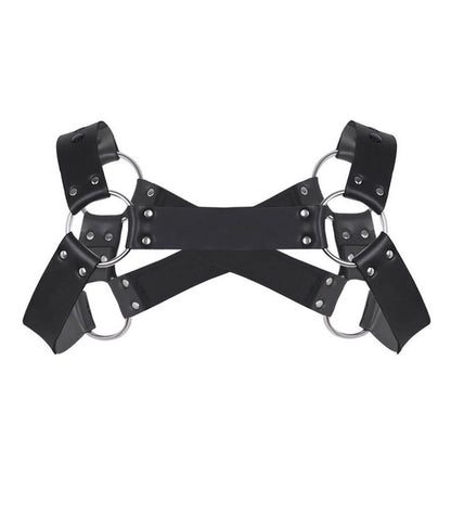016 - Neoprene Cross Front Harness Black-Clothing - Accessories - Harnesses-Love In Leather-Danish Blue Adult Centres