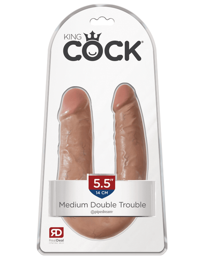 King Cock Medium Double Trouble Dong (Flesh)-Unclassified-King Cock-Danish Blue Adult Centres
