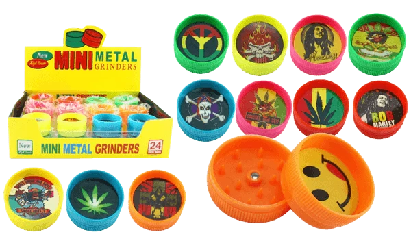 Small Plastic Grinder (Assorted) 1.5cm x 3 cm-Lifestyle - Smoking Accessories-Agung-Danish Blue Adult Centres