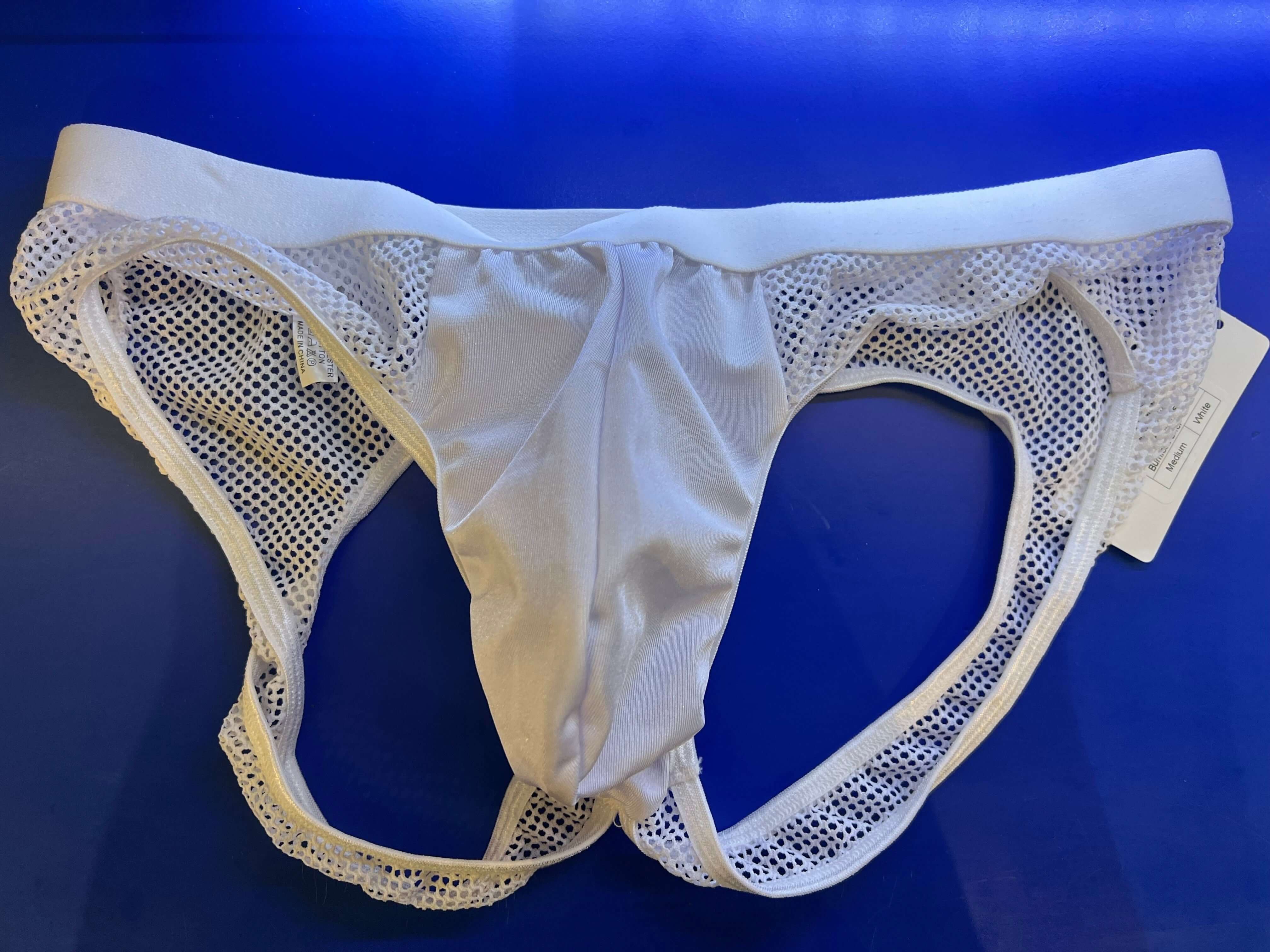 Men's Mesh Bumless Brief-Clothing - Underwear & Panties - Mens Room in Front-Poison Rose-Danish Blue Adult Centres